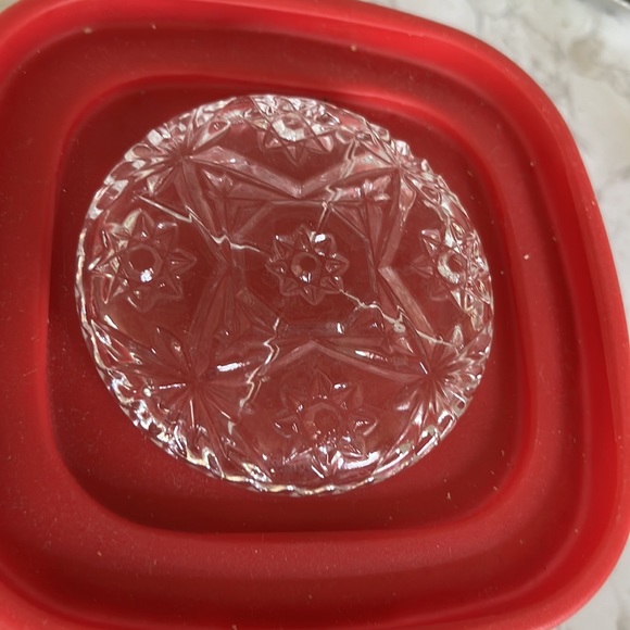 Vintage Glass Coasters - Set 4 Crystal Clear - Depression Glass Star - Picture 12 of 15